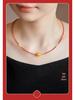 Nanhong Agate & Amber Red Beaded Pendant Choker Necklace