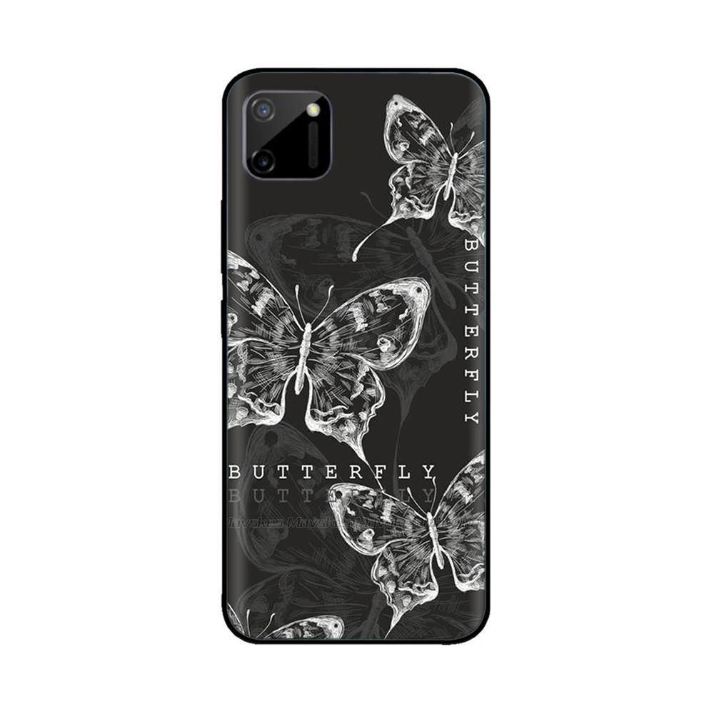 For Oppo Realme C11 RMX2185 Case Cover For Realme C11 2021 RMX3231 Flowers Soft Liquid Silicone Phone Shell for RealmeC11 Coque