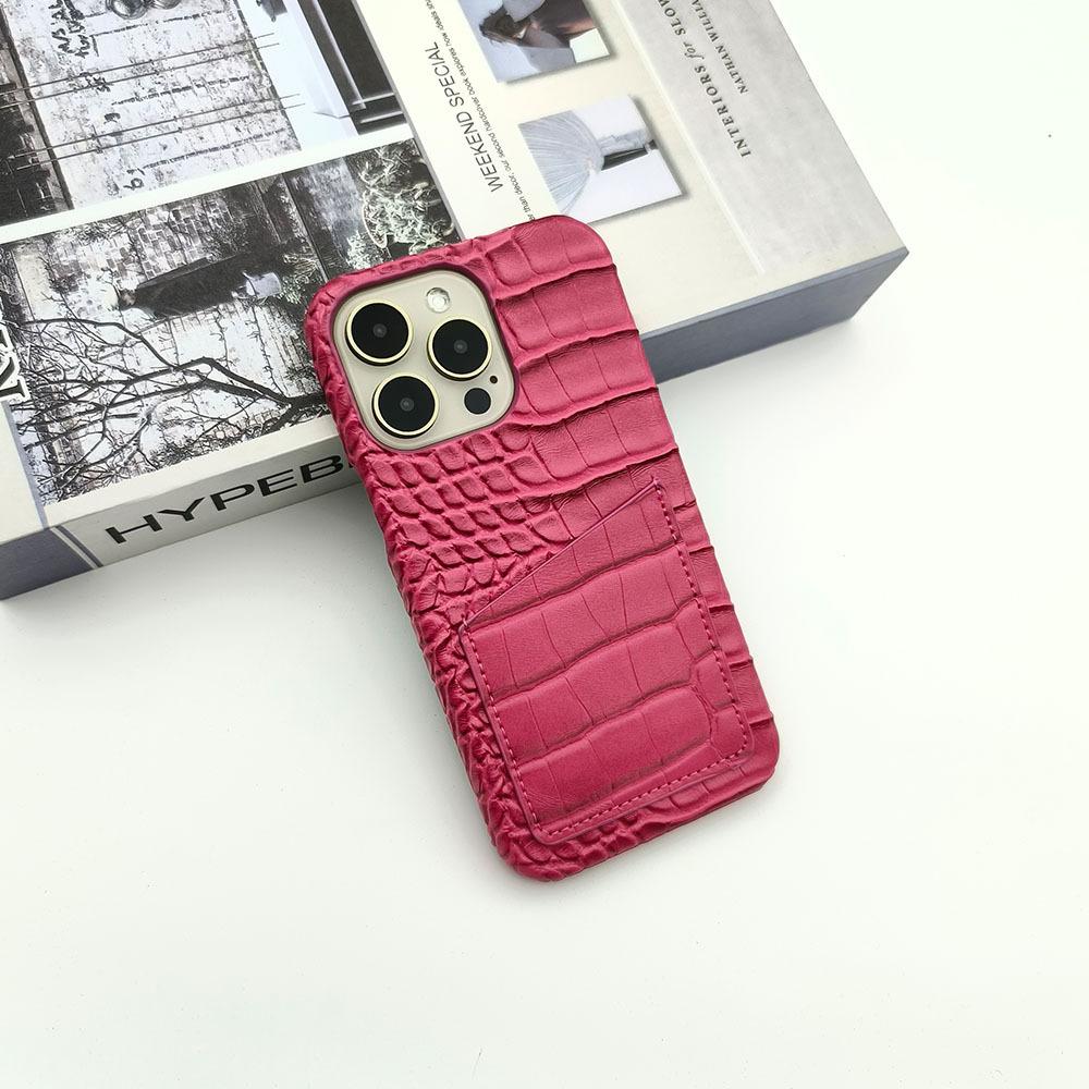 Crocodile pattern is suitable for Apple 15/17/16 mobile phone case insert card 16pro change bag 16promax portable 7