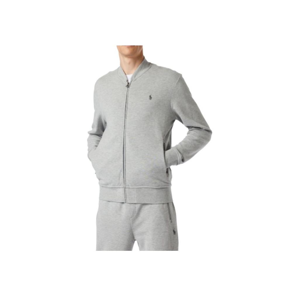 Polo Ralph Lauren SS23 Logo Solid Color Embroidered Zip Jacket Men Jackets Gray 710842844-001