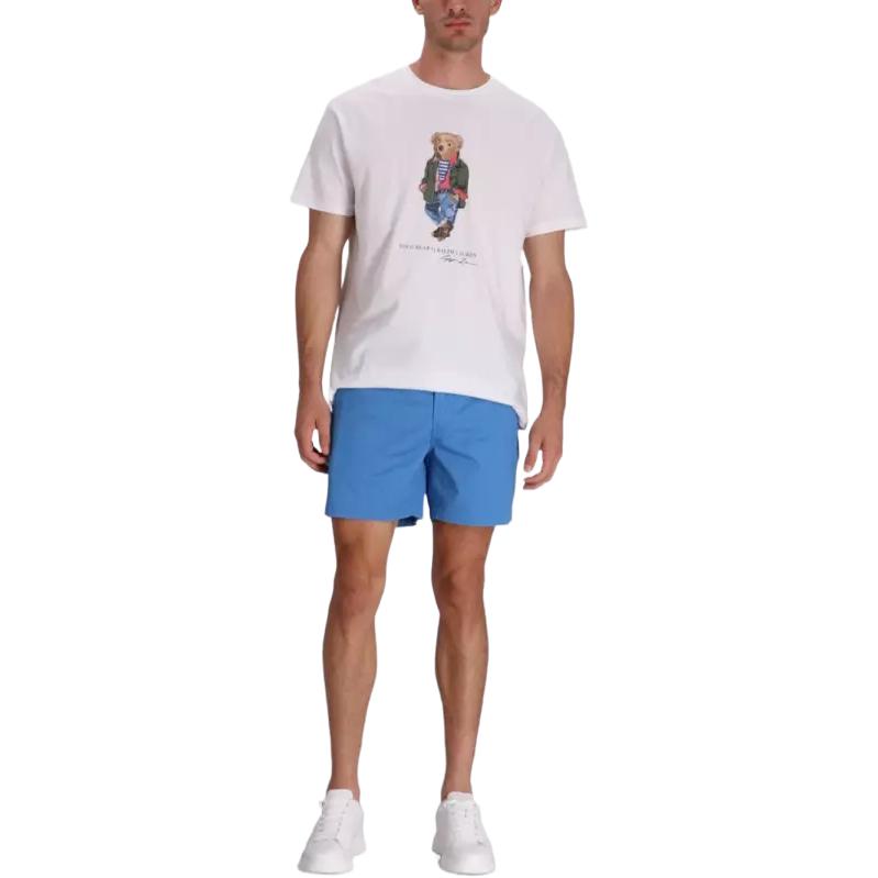 Polo Ralph Lauren Solid Color Mid Waist Zipper Straight Leg Casual Shorts Men shorts Blue 710644995-059