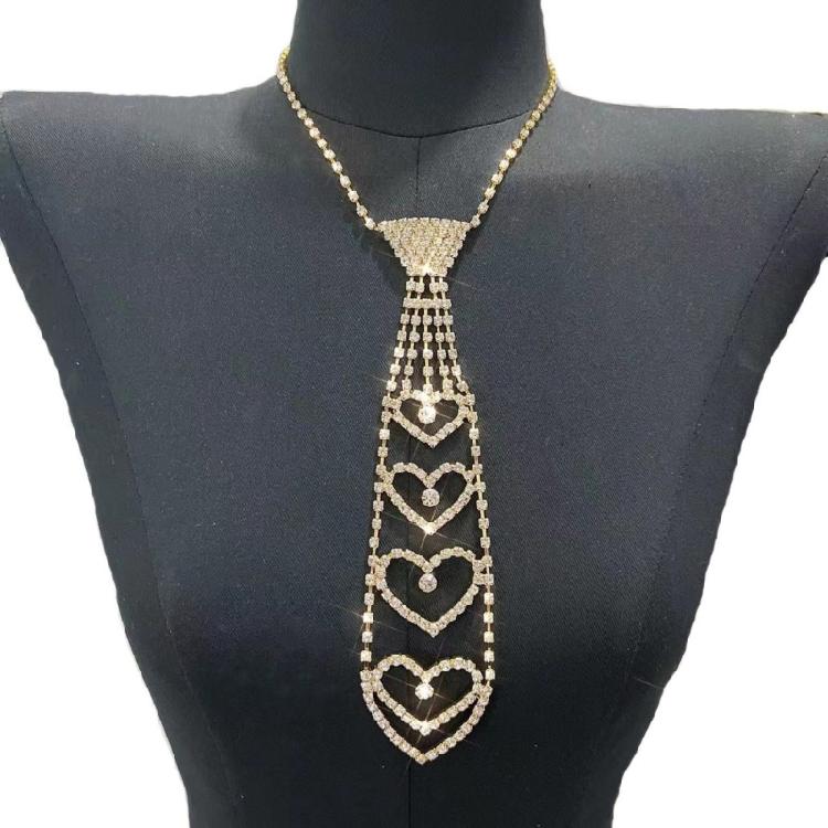 Atemberaubende Strass-Krawattenkette Moderne Stadt-Trend-Halskette Pailletten-Krawatte für Hochzeiten und Firmenveranstaltungen