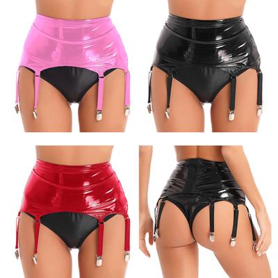 Reggicalze per reggicalze in pelle da donna con 8 clip in metallo per lingerie