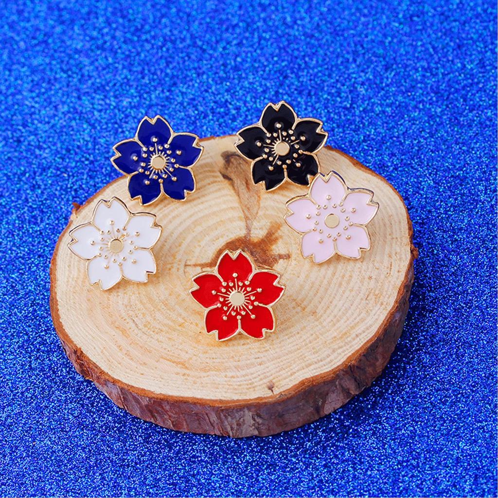[TOUFEIYUAN] Cherry Blossom Pin Badges, Set of 5 (5) for Weddings, Spring Entrance Ceremonies, and Graduations