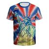 American Flag Graphic T-shirt For Men 3d Printed USA Statue of Liberty T Shirt Summer Spring Short Sleeves Round Neck Tee Shirts