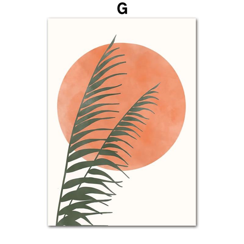 Boho Abstract Sun Vase Leaf Wall Art Canvas Painting Nordic Abstract Posters And Prints Pictures for Living Room Interior Decor