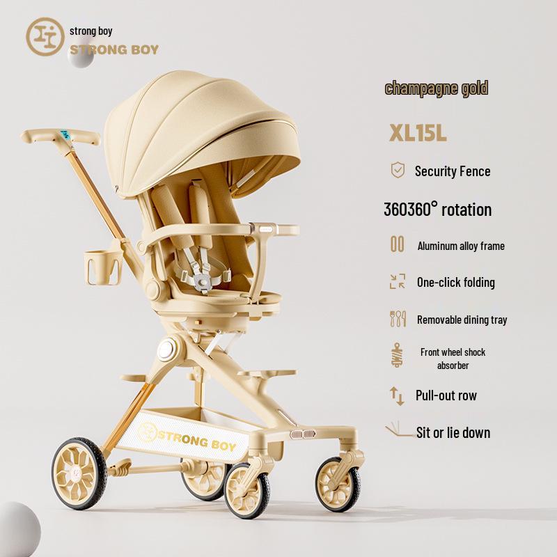 

Zhuangzai Прогулочная коляска с высокой посадкой, легкая, двусторонняя, для младенцев и малышей