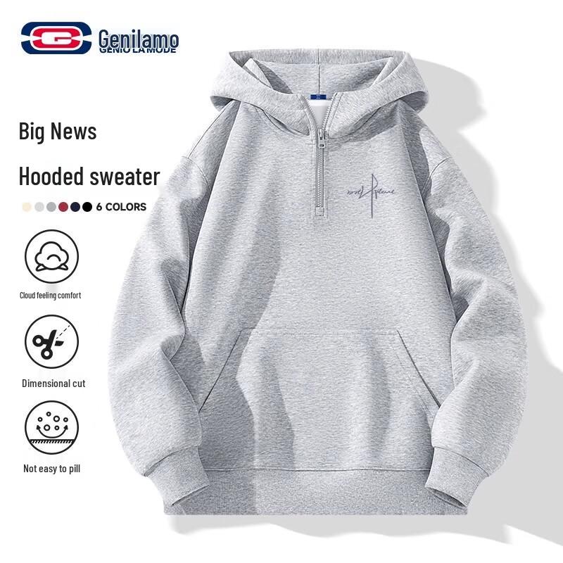 GENIOLAMODE Men s Loose Fit Hooded Sweatshirt 2XL