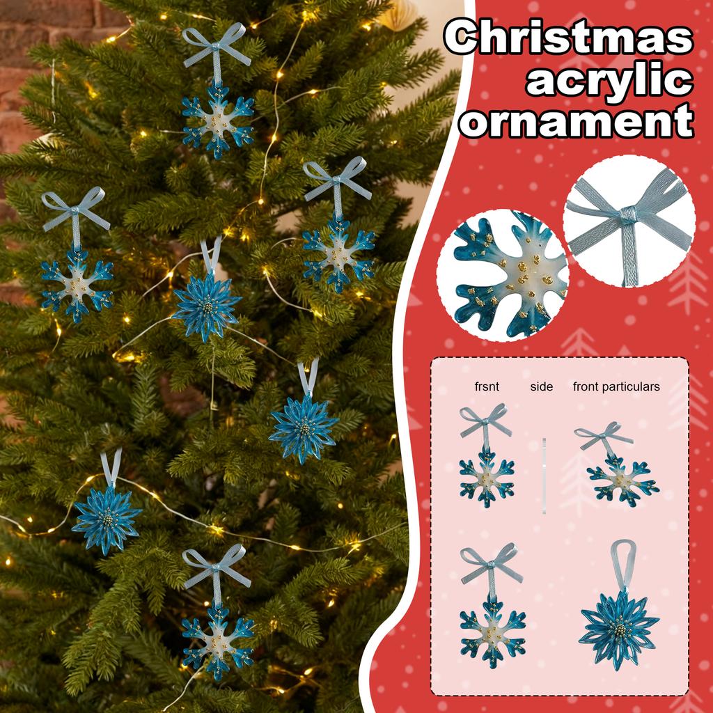 Christmas Acrylic Christmas Tree Pendant, Beautiful Blue Tranquil Shape, Special Christmas Ornaments, Suitable For Gifts For Friends And Classmates