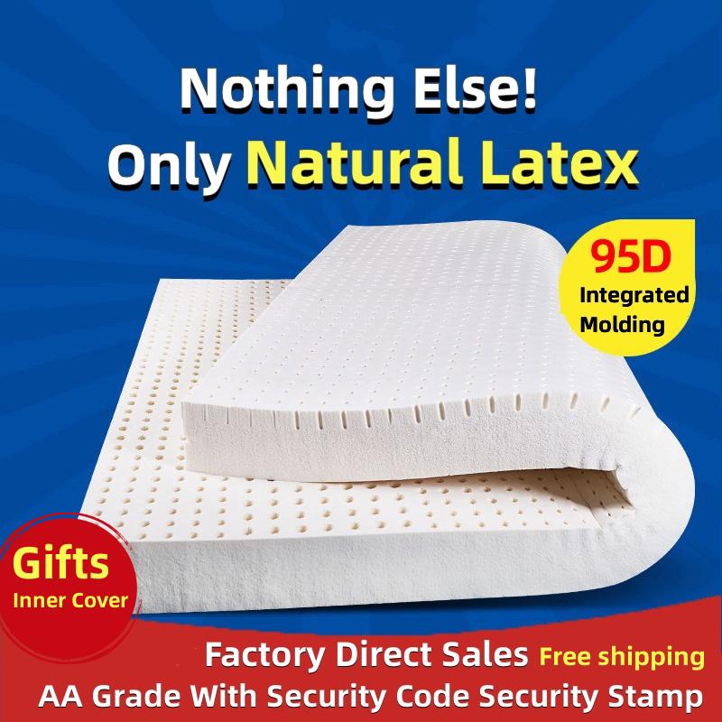 100% Natural Latex Mattress Thailand 10cm Natural Latex Mats Rubber Soft Cushion Two-Person Household 1.2/1.5/1.8m Home Mattress