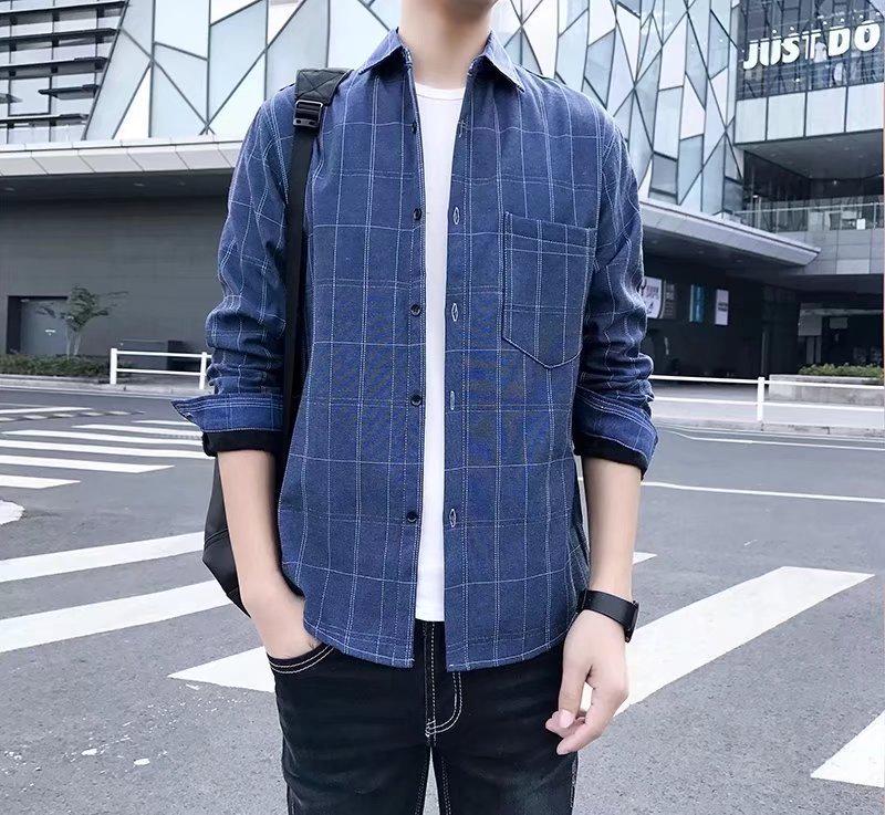 Men’s Trendy Retro Plaid Shirts - Korean & Hong Kong Style Casual Jackets
