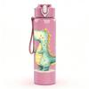 1PC Small Green Baby Dragon Cartoon Print 750ml Color Plastic Sports Water Bottle Leakproof Flip Straw Lid Suitable for Sports Office Home Use