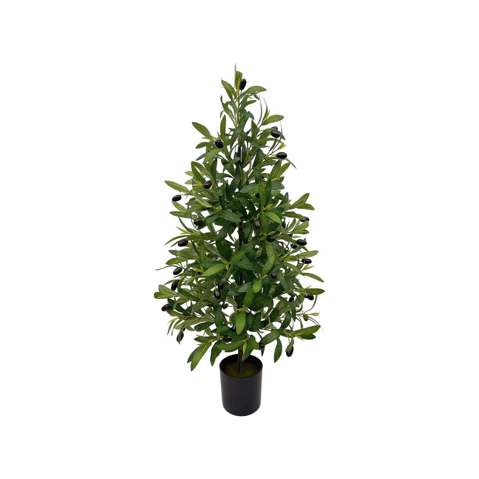 

90cm Artificial Olive Leaf Decorative Tree With Black Berries One Size