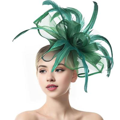 Kadın Fascinator Şapka Çay Partisi Düğün Çiçek Tüyler Başlığı El Yapımı Gazlı Bez Kafa Bandı Klip Gelin saç aksesuarları