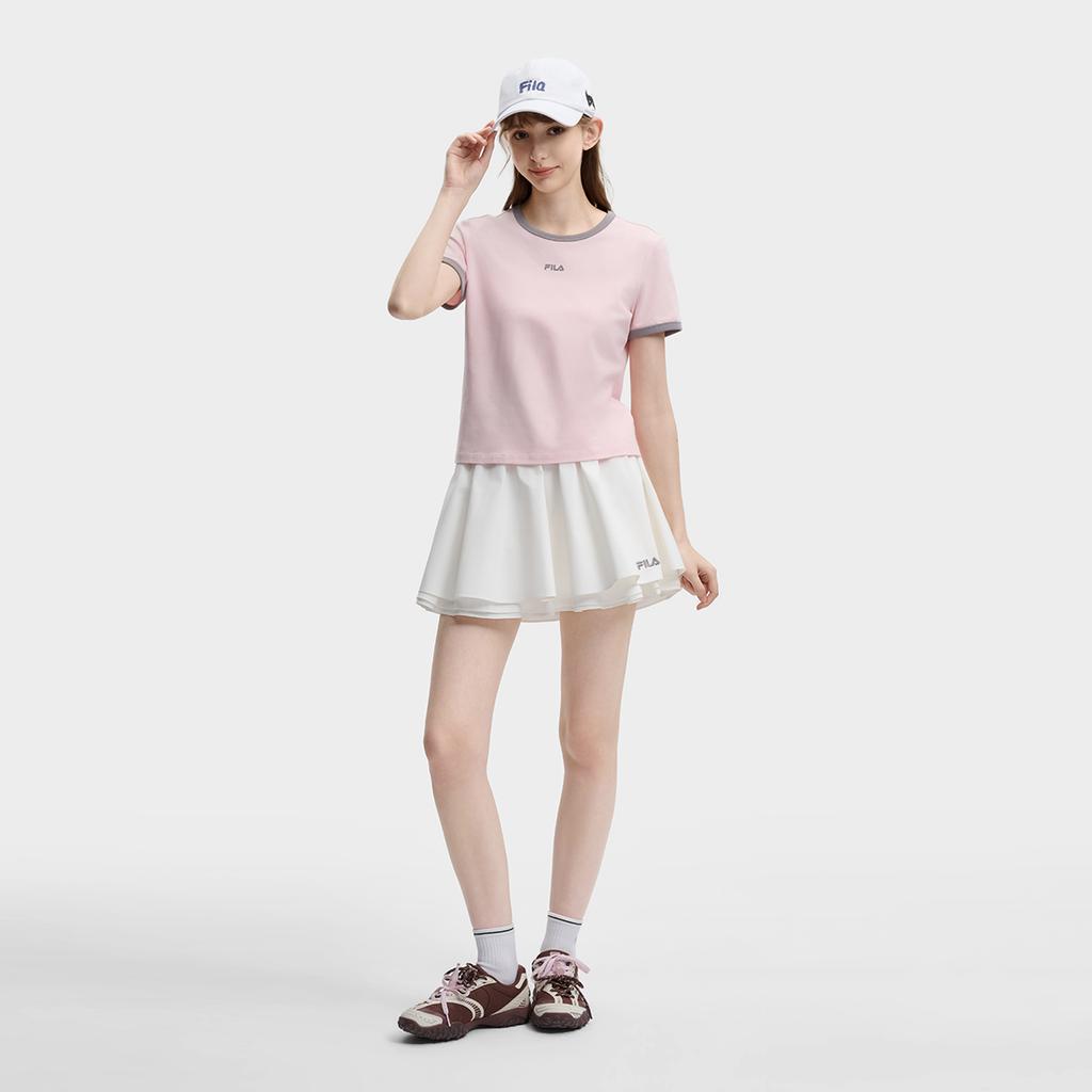 Fila Original Cool Touch Youth Trend T-Shirt Women Tops Pink F11W629110FPK