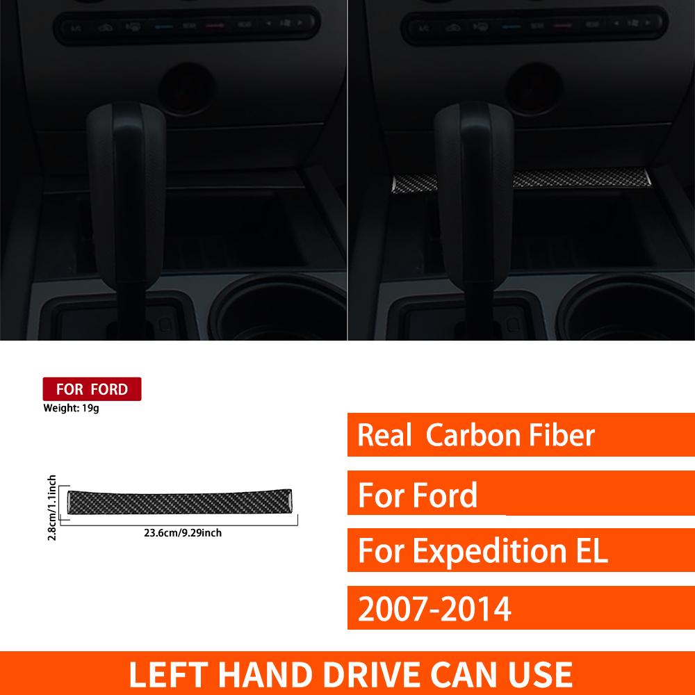 For Ford Expedition 2007-2014 Real Carbon Fiber Stickers Centre Radio AC CD Gear Shift Door Panel Car Accessories Decorative