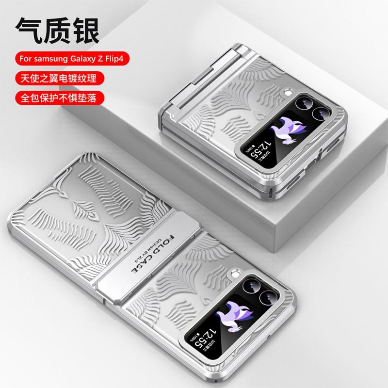 Premium Electroplated Transparent Full-Body Case Galaxy Flip 5 Shockproof Scratch-Resistant PC Cover With Hinge