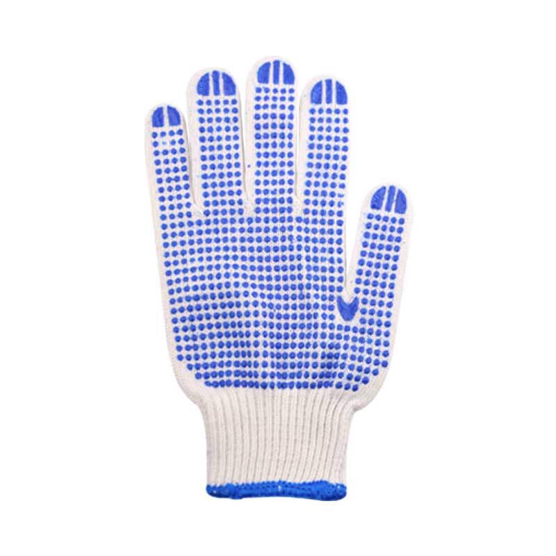 Handun HD-720G-10 Blue Dot Polyester-Cotton Work Gloves