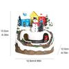 LED Christmas House Village House With Train LED Light Music Building Figurine Home Tabletop Decor Holiday Display