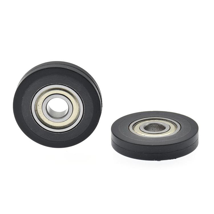 8 Adet 6x25x5mm TPU poliüretan PU kaplı kasnak aşınmaya dayanıklı otomatik dönen kasnak 696 rulmanlı makara düz tekerlek