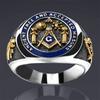 Selling Gold Jewelry, Freemasonry Logo Retro Trendy Man Dripping Oil Ring, Direct Supply