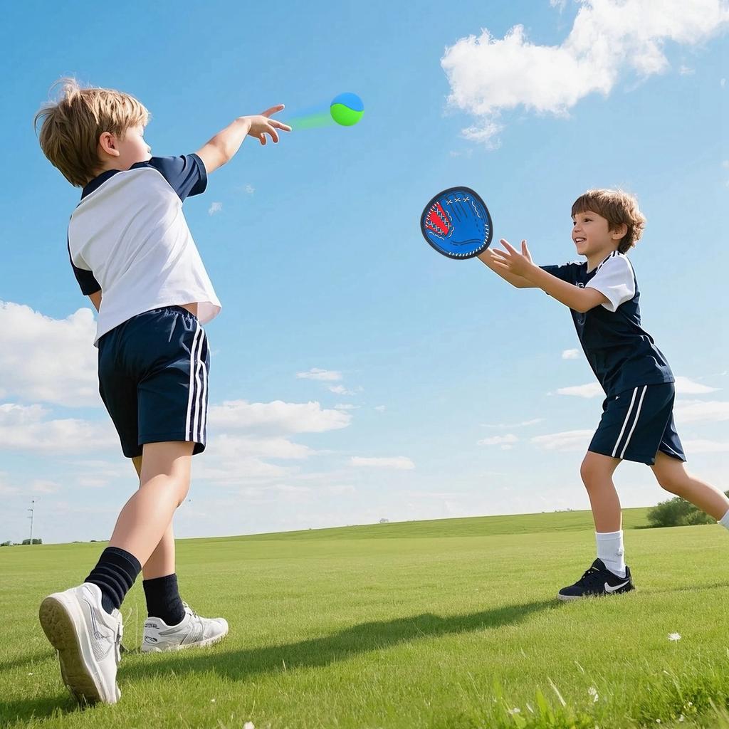 Hand-Grabbed Ball Outdoor Throwing, Sticky Target Racket, Parent-Child Interactive Game Toy, Elastic Throw And Catch Ball
