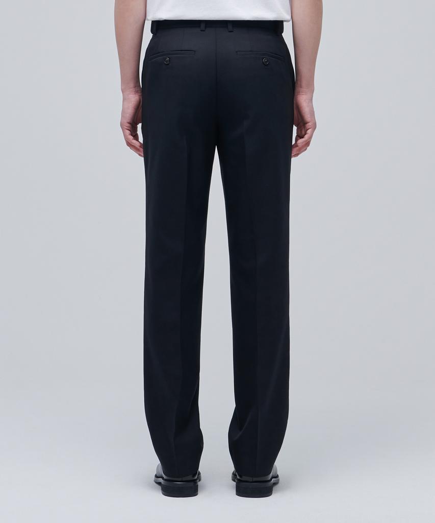 MUSINSA STANDARD Wool Blend Semi-Wide Hidden Elastic Waist Slacks [Navy]