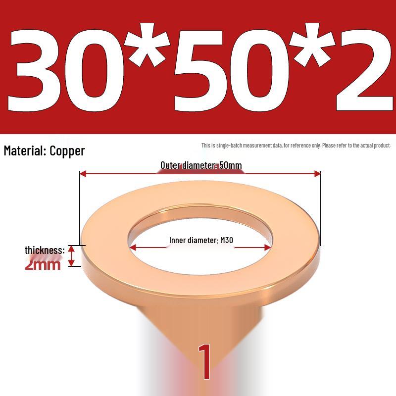 National Standard Red Copper Gasket Seal Ring and Flat Washer M3-M60mm for Marine Instruments