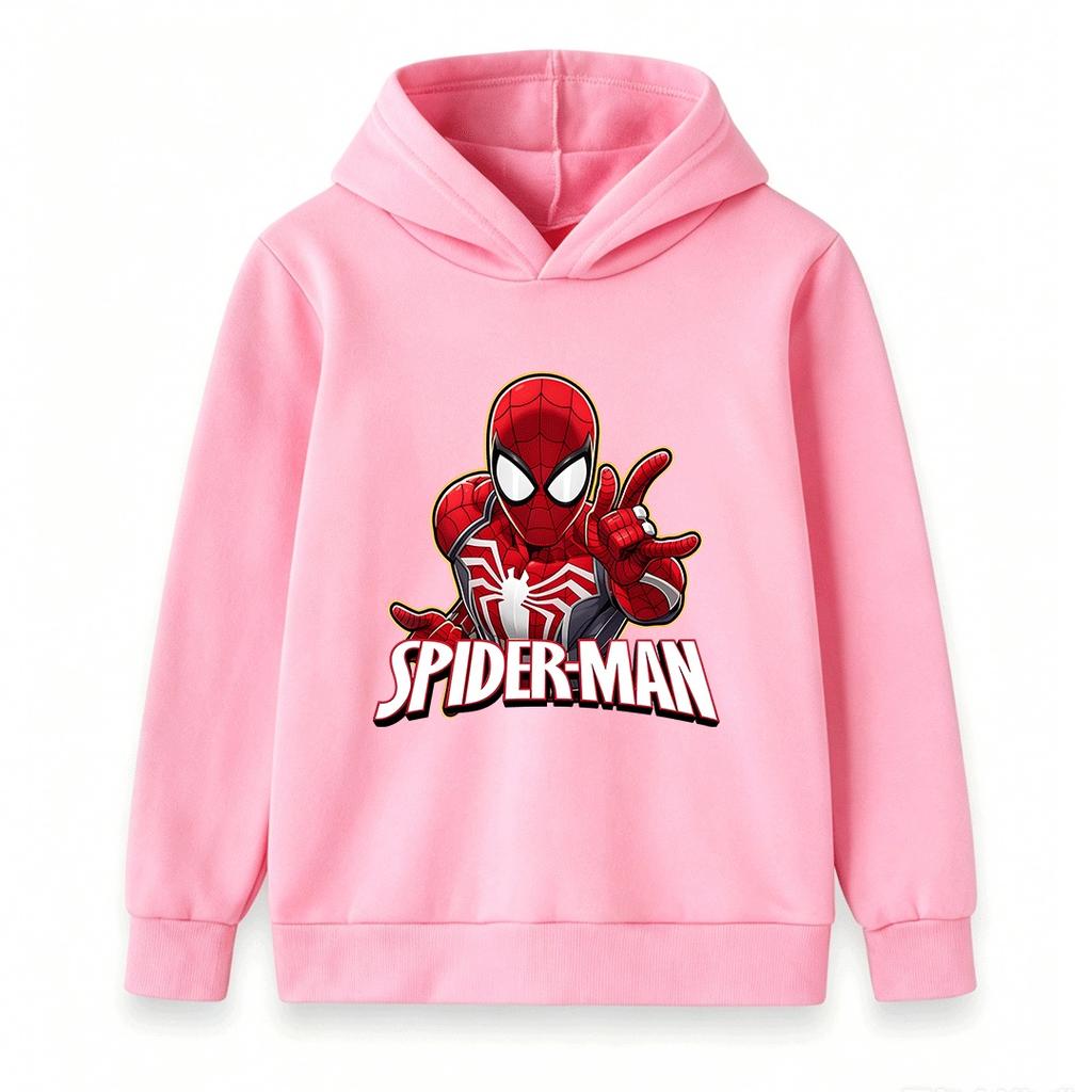 Kids Boys Girls Casual Pullover Hoodie, Cool Spider Graphic Printed Long Sleeve Soft Hooded Sweatshirt for Daily Wear Outdoor Activities Autumn Winter