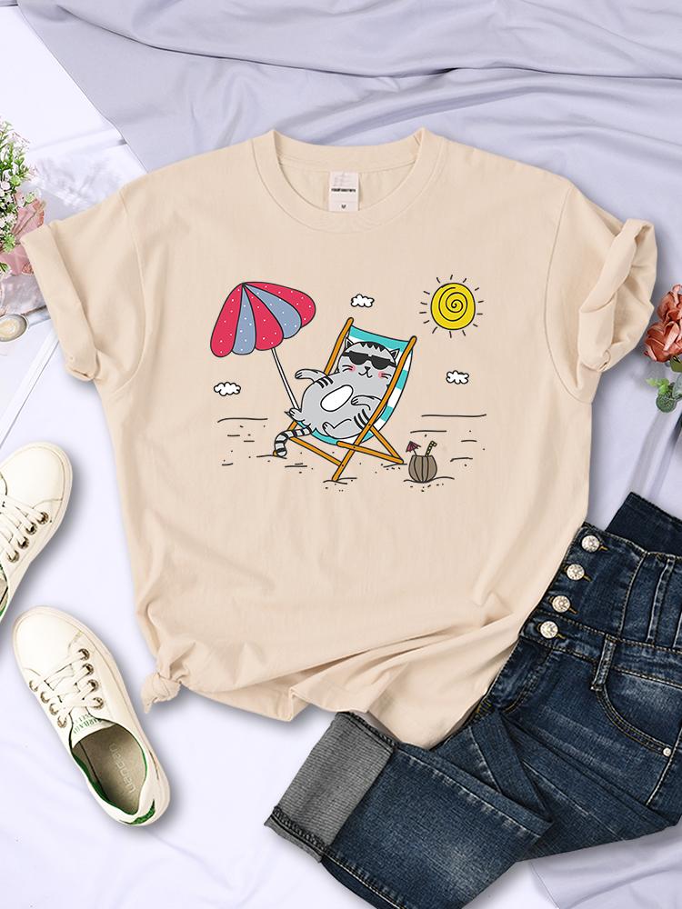 

Summer Breathable Clothing ONeck FeUnisex Sleeve Beach Sunbathing Printed Womens T Shirts Street Casual Fashion 4XL