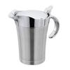 500/750ML Sauce Pot with Lid & Handle Leak-proof Double Insulated Gravy Boat Food Grade Stainless Steel Gravy