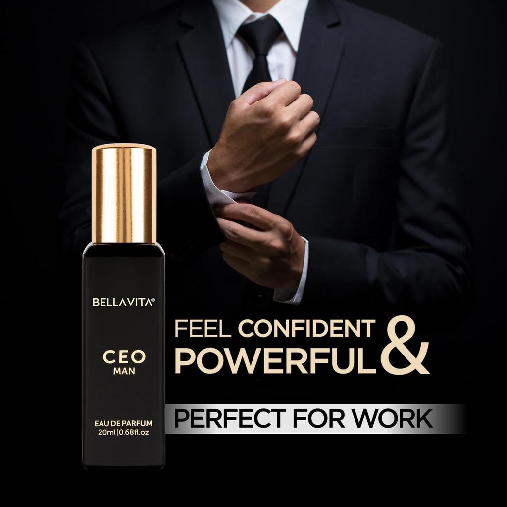 Bellavita CEO Man And White Oud Unisex Long Lasting Perfume Set 2x20ml Woody Spicy Citrus Fragrance