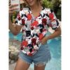 Women's Trendy T-Shirts Flower Graphics Fashion Short Sleeved V-Neck Regular Tops Daily Prints Summer Y2K Casual Tops