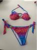 2026 Blue Gradient Leopard Halter Bikini - European & American Style Backless Swimsuit