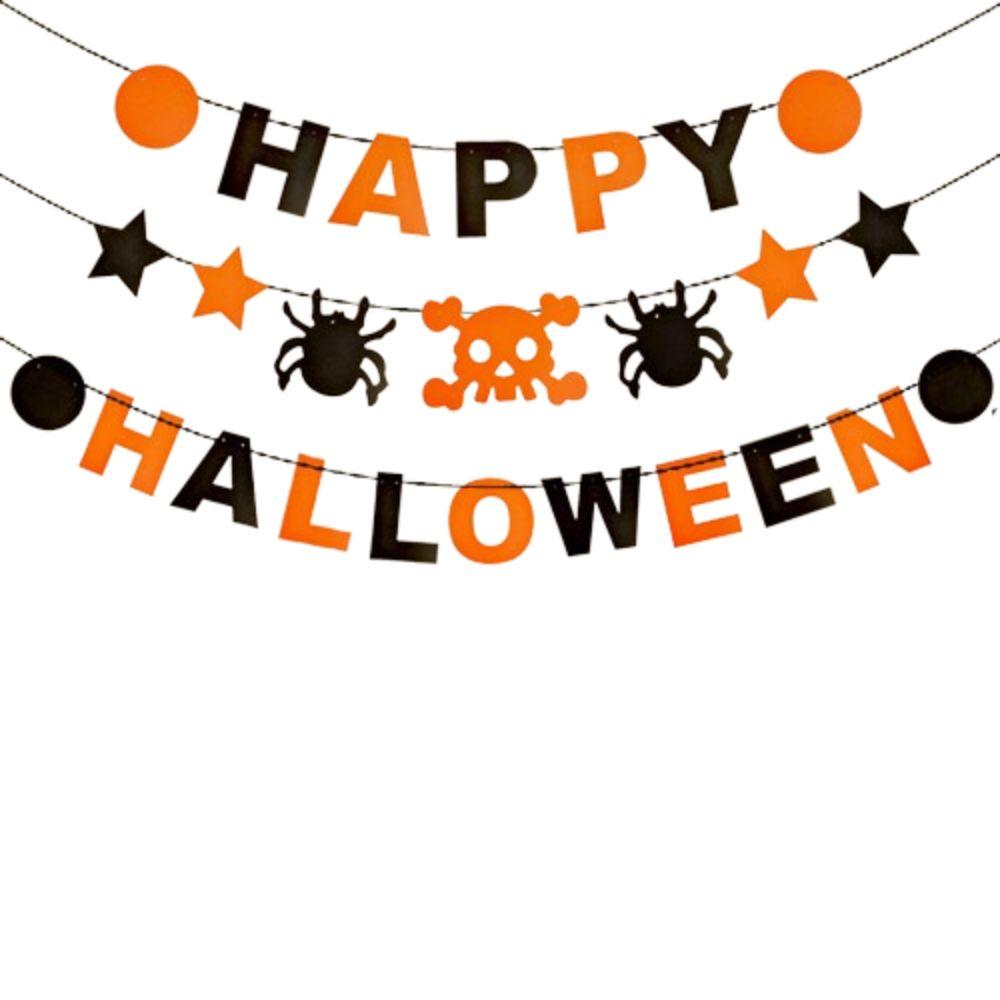 Hanging Happy Halloween Banner Party Decor Pull Flag  Halloween Party Decoration