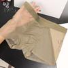 Men Boxer Underwear Mid-rise Elastic Waist U-Convex Shorts Briefs Ultra Thin Transparent Ice Silk Seamless Panties
