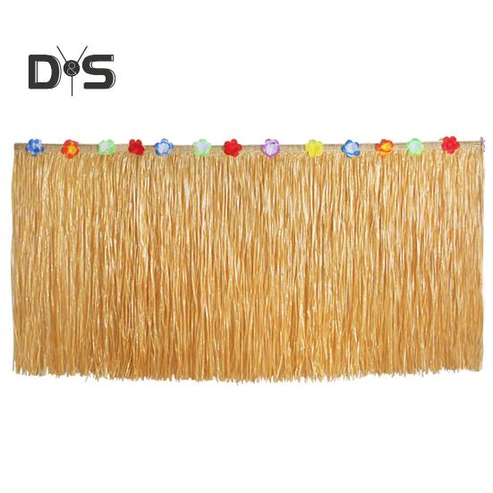 Spódnica na stół na przyjęcie hawajskie Wodoodporna tropikalna impreza Luau Kolorowa kwiatowa spódnica z frędzlami z trawy Spódnica na stół Letnia plaża Tematyczna dekoracja na przyjęcie Aloha