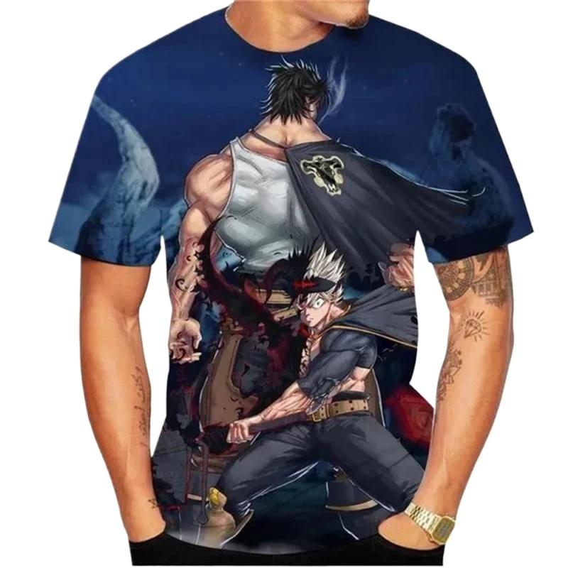 Man's Casual Short Sleeve T-Shirt Anime Black Clover 3D Print Tops Streetwear Cool Tees Parent Adult Clothing Short Sleeve