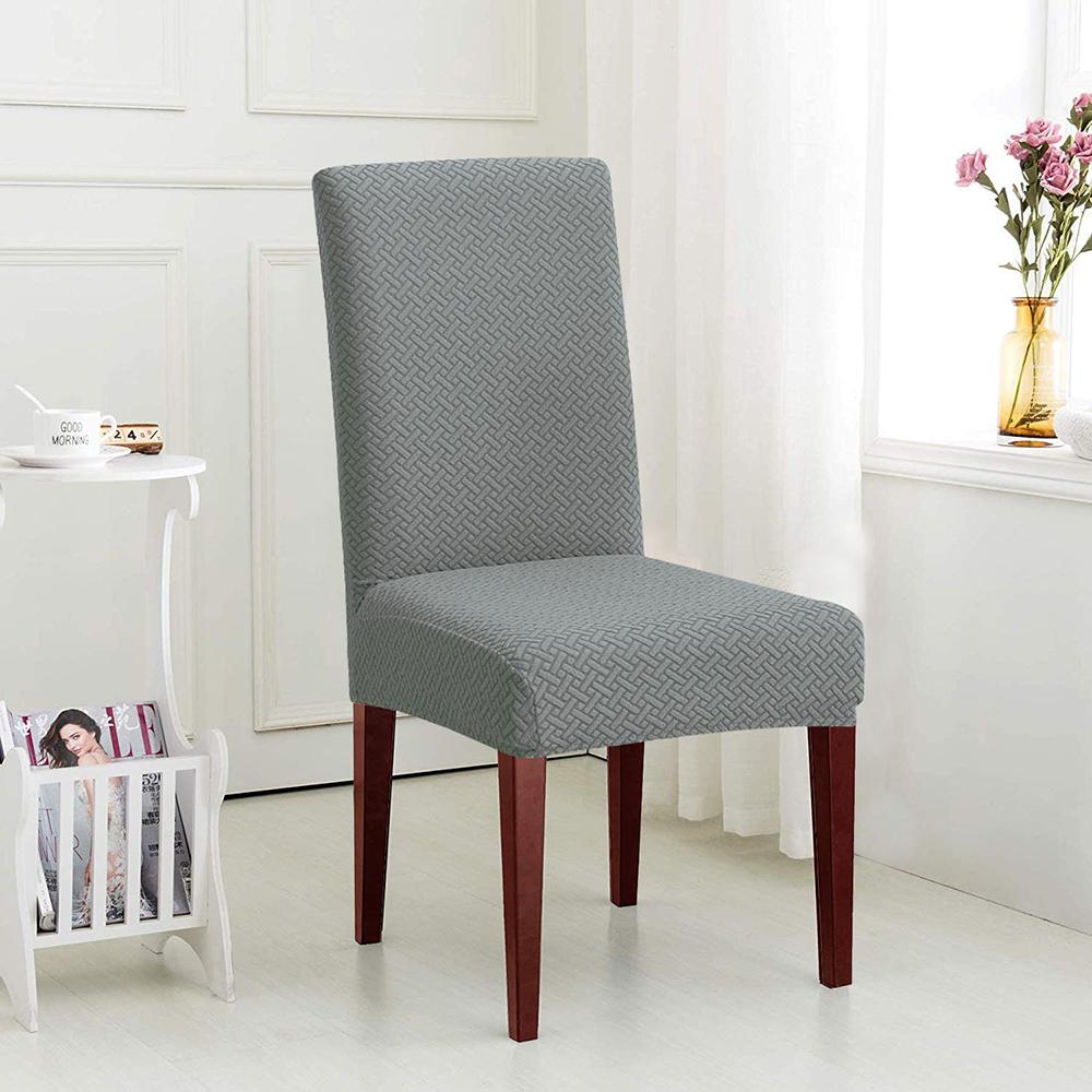 Jacquard Solid Color Seat Cover Spandex Cooking Space Slipcover Removable Anti -Seat Covers Used For Banquet Wedding Event Dinner Restaurant 1pc
