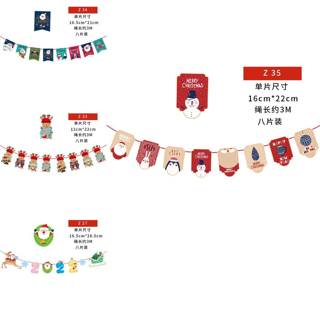 Festive Cartoon Christmas Banners For Holiday Decoration Cheerful Party Supplies