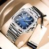 Top Brand Luxury Watch for Men Waterproof Luminous Date Week Wristwatch Stainless Steel Square Quartz Watches