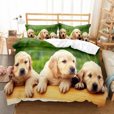 Schöne Hunde Tier 3D Bettwäsche-Sets süße Husky Bettdecke Bettbezug-Set Kinder Bettdecke Bettwäsche Kissenbezug Haustiere Hund