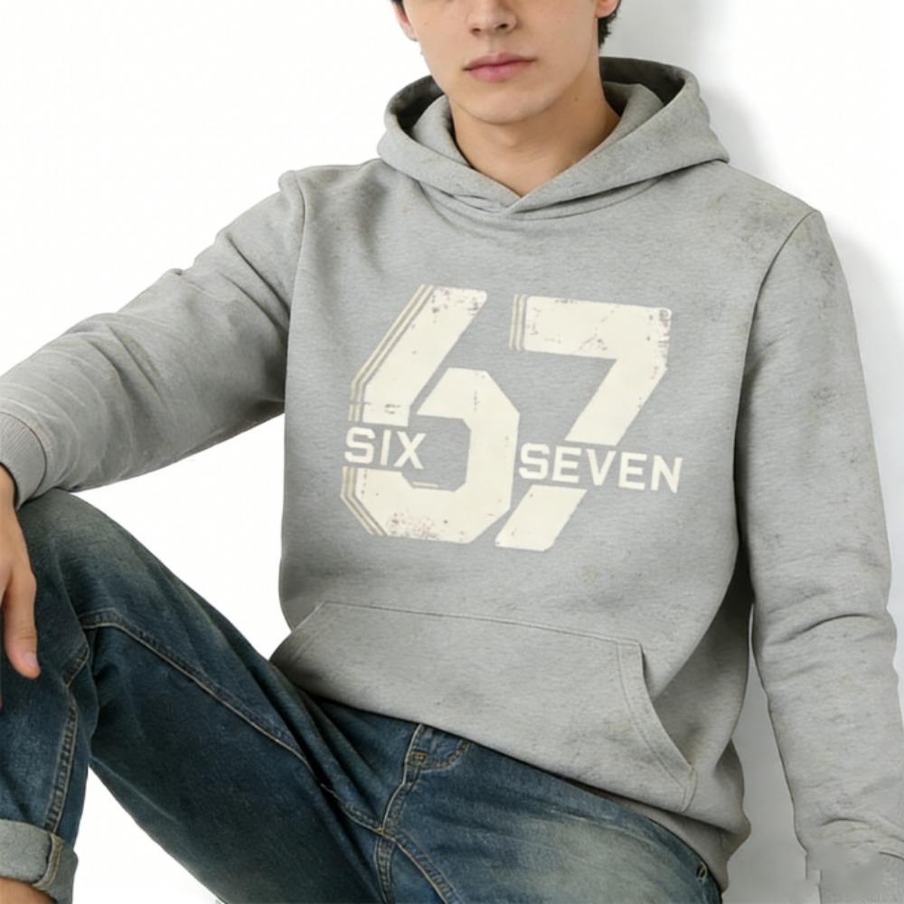 Europe and America Vintage 67 Print Kids Hoodies Fashion Boys Girl Long Sleeve Pullover Casual Hoodies Sweatshirt Clothing
