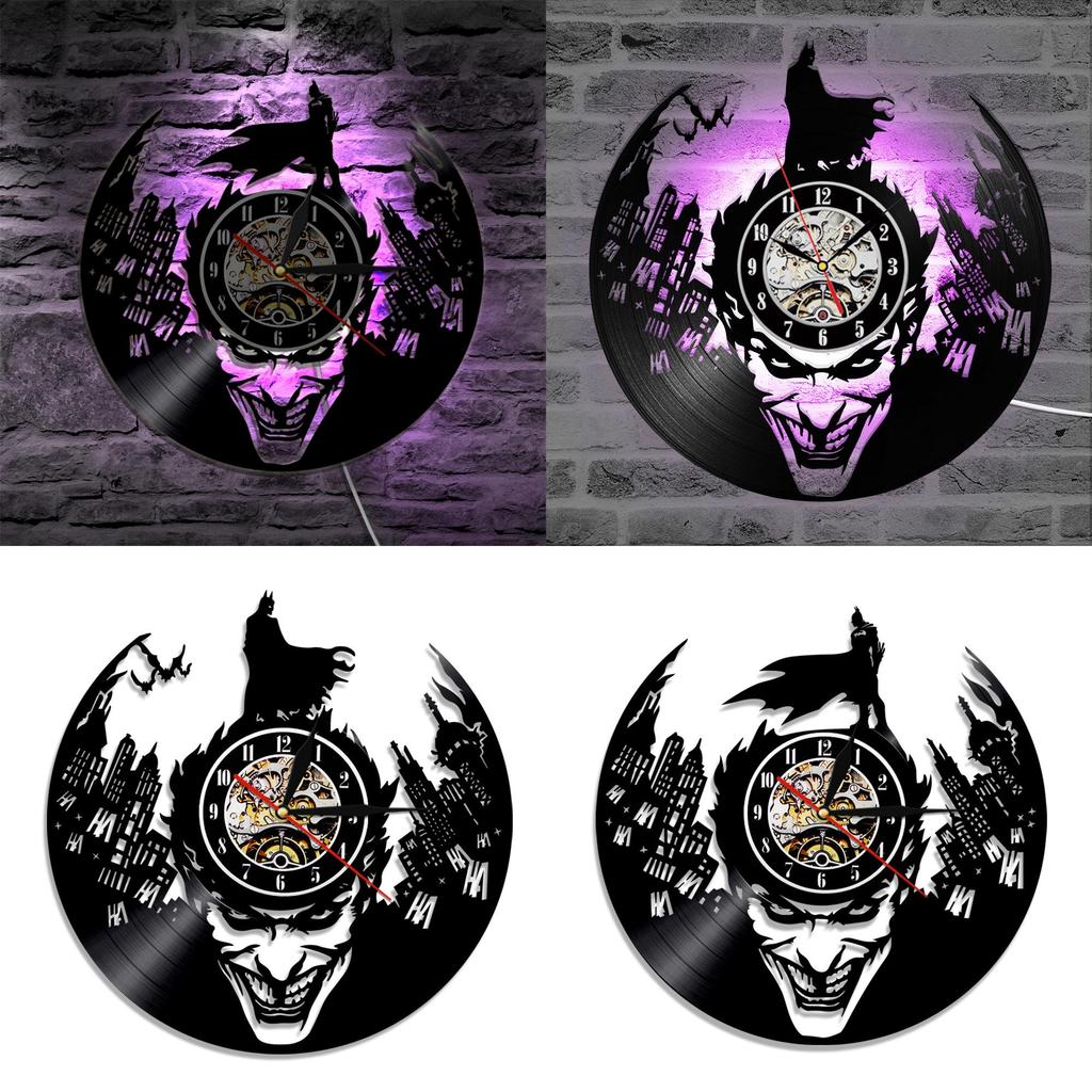 Led Batman Joker Wall Clock Wall Light Color Change Vintage Control Remote