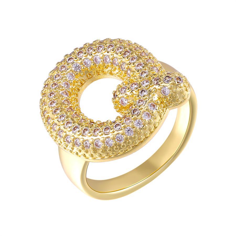 Zirkon Kupfer Mikro-Eingefasst 26-Buchstaben Offener Ring - Europäischer & Amerikanischer Weihnachtsschmuck