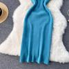 Twist Crop Sweater Solid Color Slim Knit Set Dress Two Piece Set Women All Match Autumn Winter For Ladies Hip