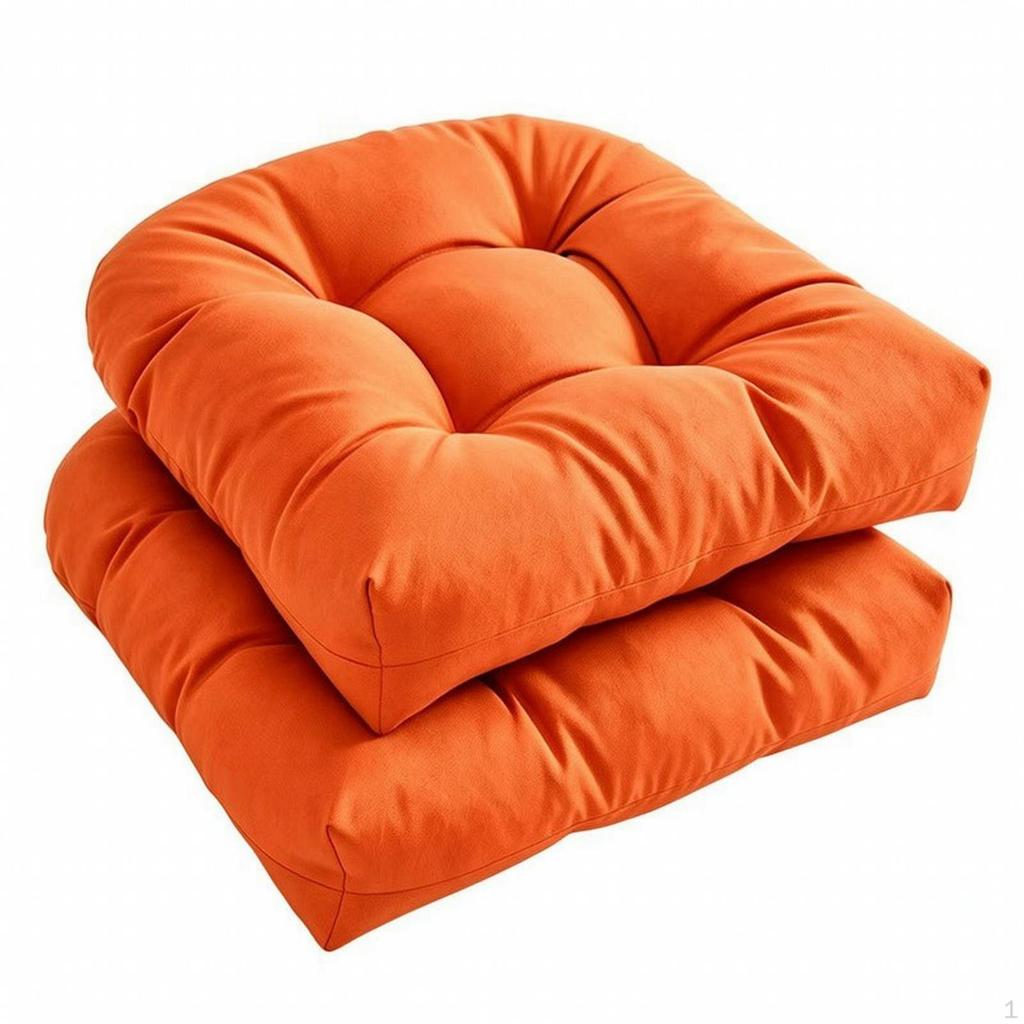 2 Pieces Tufted Seat Cushions Thick Soft Fill, Smooth Textile Finish, Contoured Cushions, for Patio