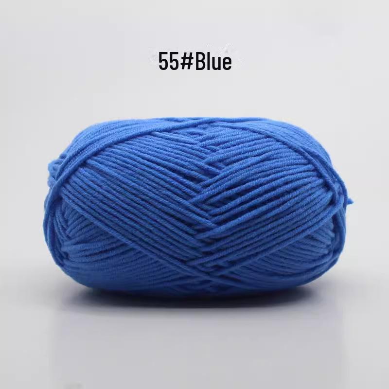 

4 нити пряжи из молочного хлопка средней толщины для ручного вязания детских изделий синий