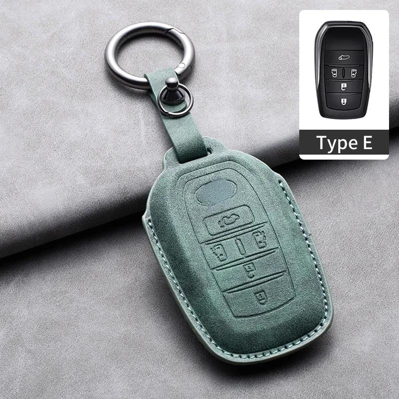 5 Buttons Car Remote Key Case Cover for Toyota Alphard Vellfire Sienna Alphard Previa RAV4 Leather Car Key Fob Protector Bag