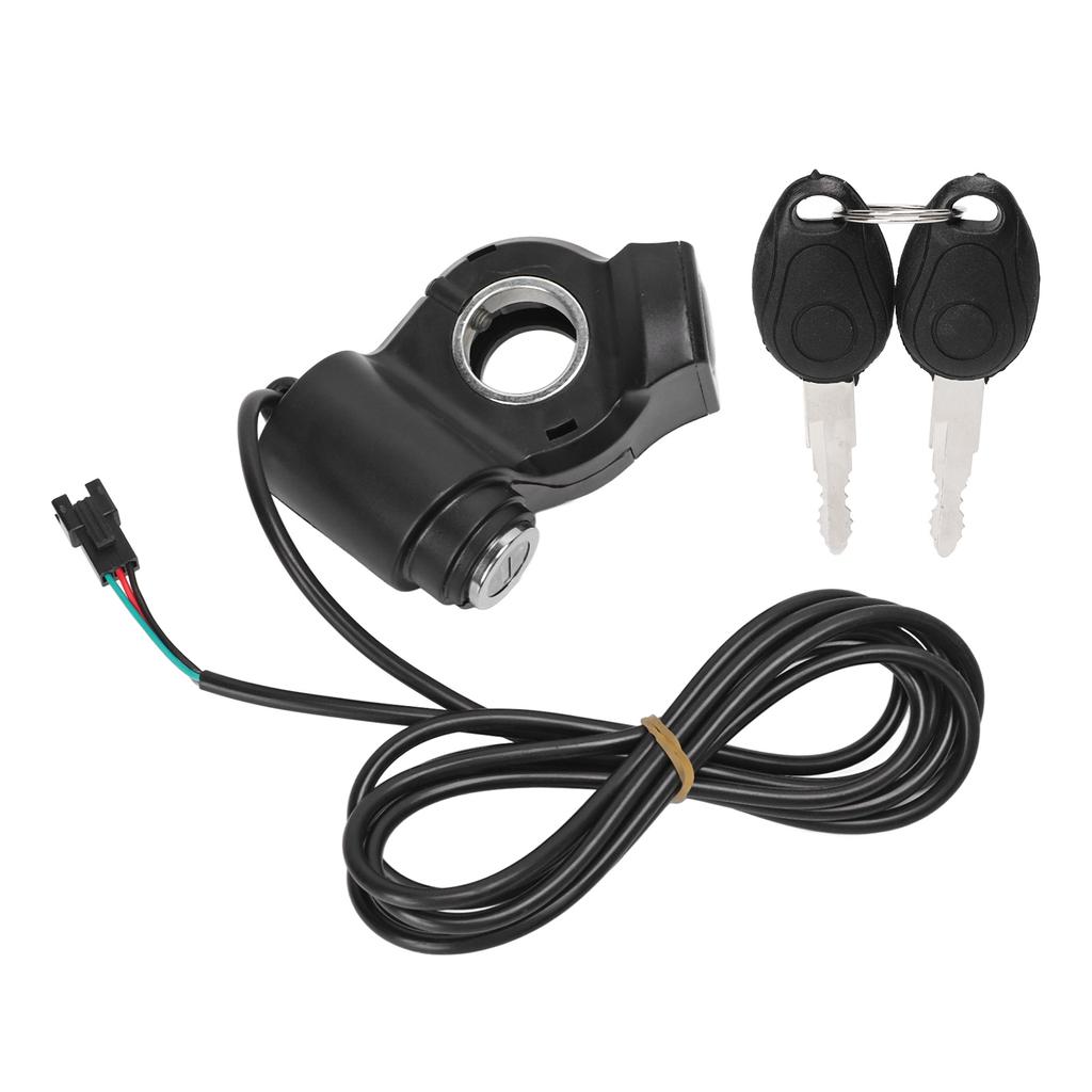 Poignée Accélérateur Vélo Électrique 4 Lumières Verrouillage Vitesse Poignées Accélérateur Tournantes avec Clés pour Modification Vélo Électrique 48V SM